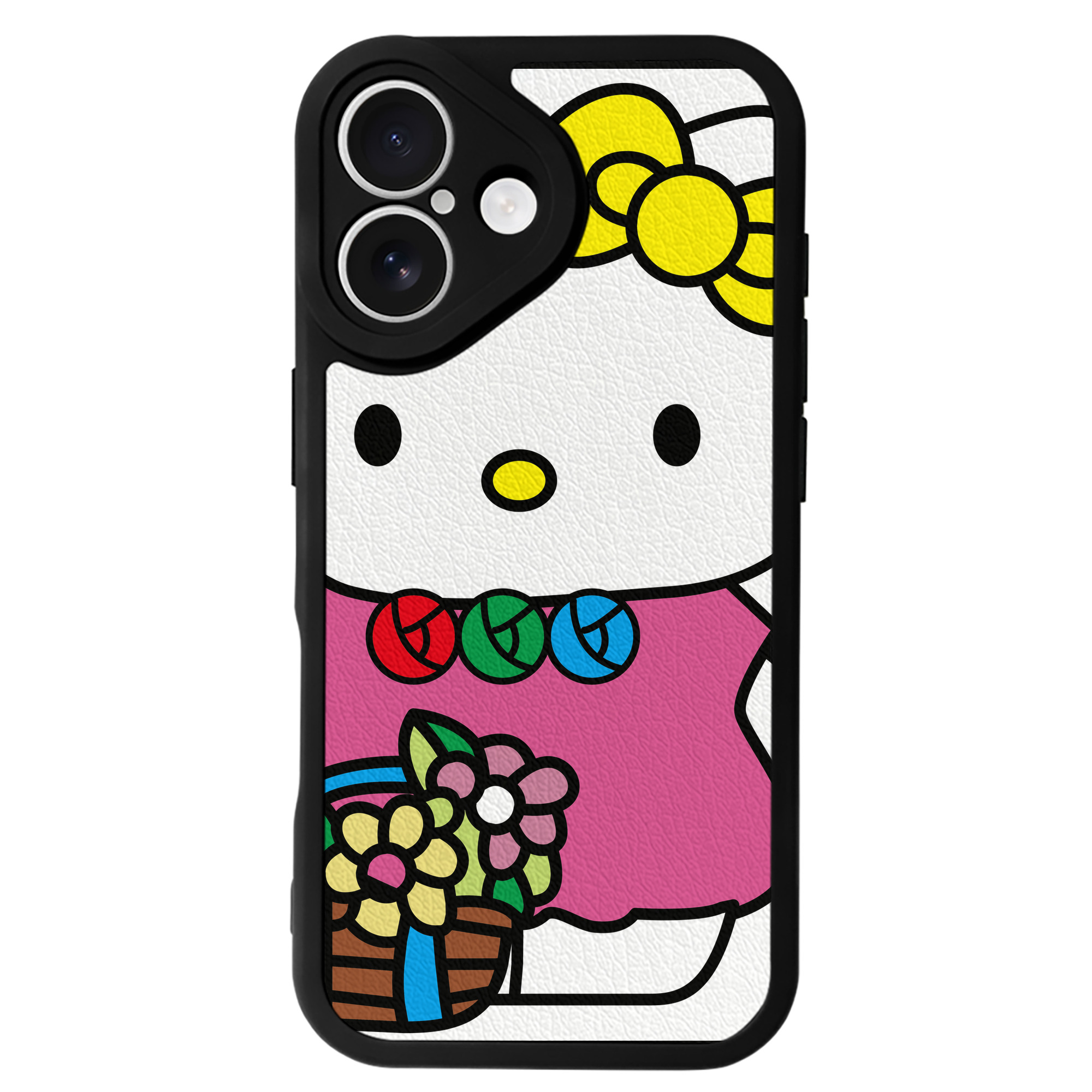 （画像用） Hello Kitty ハローキティ 【iPhone 16シリーズ対応】シリコンスマホケース（レザー調） 材質：シリコン